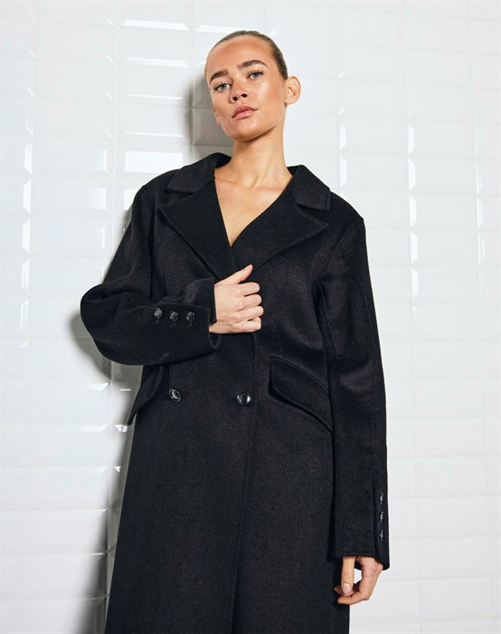 Meadow WBL Wool Frakke - Black